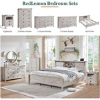 48 Tall Farmhouse 5 Drawer Wood Dresser, Chest of Drawers for Bedroom