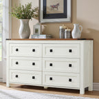 Farmhouse 6 Drawer Dresser, Wood TV Stand, Chest of Drawers