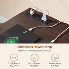 Farmhouse Executive Desk Home Office Desk File Drawer Monitor Stand Power Outlet