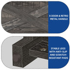 Farmhouse TV Stand for up to 65 TV with Doors and Open Shelves Media Console Power Outlet