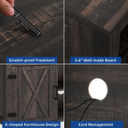 Farmhouse TV Stand for up to 65 TV with Doors and Open Shelves Media Console Power Outlet