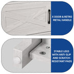 Farmhouse TV Stand for up to 65 TV with Doors and Open Shelves Media Console Power Outlet