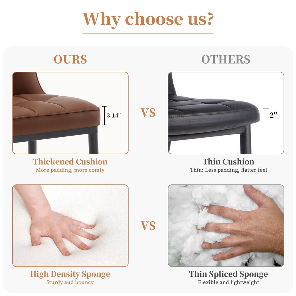 Faux Leather Upholstered Dining Chairs Set of 2/4