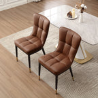 Faux Leather Upholstered Dining Chairs Set of 2/4