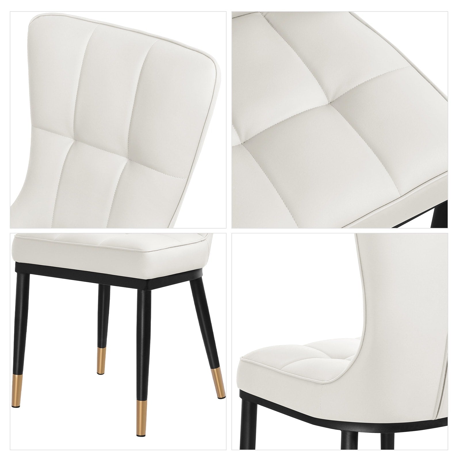 Faux Leather Upholstered Dining Chairs Set of 2/4