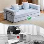 Floor Sofa Bed Convertible with Pillow Back Chenille Fabric for Living Room Bedroom