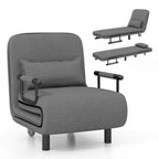 Folding Sleeper Chair Convertible Sofa Bed w/ Adjustable Backrest