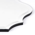 Frameless Beveled Oblong Elegant Scalloped Wall Mirror