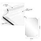 Frameless Rectangle Scalloped Beveled Wall Mirror, Bathroom, Vanity, Bedroom Mirror,1-beveled Edge - Clear