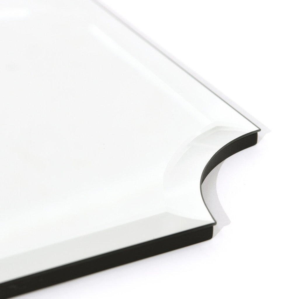 Frameless Rectangle Scalloped Beveled Wall Mirror, Bathroom, Vanity, Bedroom Mirror,1-beveled Edge - Clear