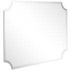 Frameless Rectangle Scalloped Beveled Wall Mirror, Bathroom, Vanity, Bedroom Mirror,1-beveled Edge - Clear