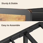 Twin / Full / Queen / King Size Metal Platform Bed Frame with Upholstered Storage Headboard