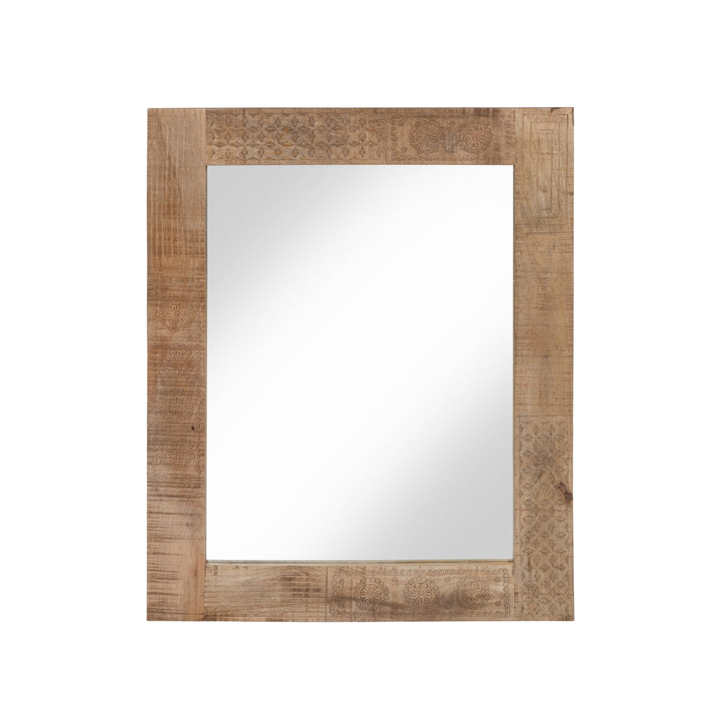 Carina Rustic Natural Solid Wood Wall Mirror by Furniture of America