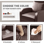 Furniwell PU Leather Sofa Recliner with Padded Seat and Backrest.