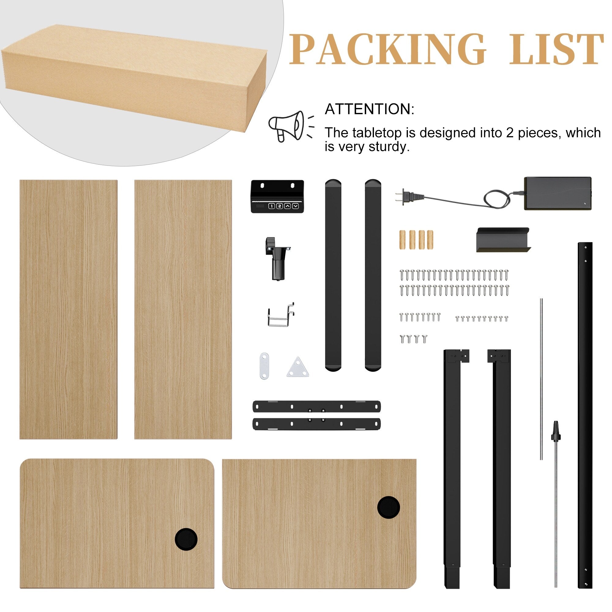 Futzca Height Adjustable Electric Standing Desk Sit Stand Computer Stand up Desk with Splice Board