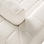 Belsize Beige Boucle Sofa with Wooden Base, 1-Seater