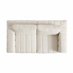 Belsize Beige Boucle Sofa with Wooden Base, 2-Seater
