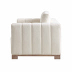 Belsize Beige Boucle Sofa with Wooden Base, 2-Seater