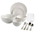 Gibson Home All U Need 60 Piece Plates, Bowls, Glassware, Forks, Spoons, and Knives (Service for 6) Dinnerware Set