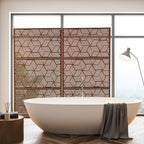 Glitzhome 6ft Galvanized Floral Patterned 3-Panel Privacy Screen Room Divider Fences