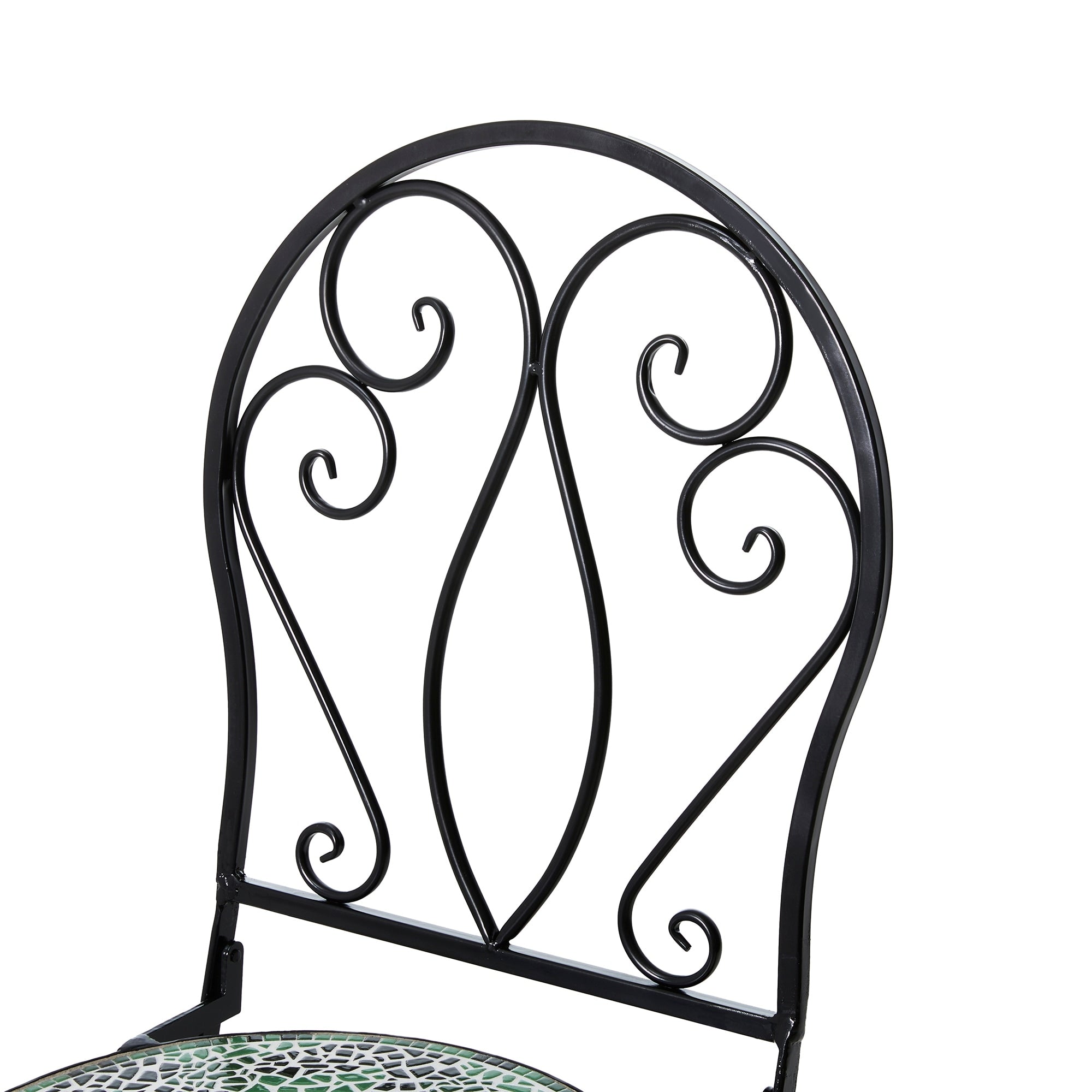 Glitzhome Outdoor Metal Folding Bistro Set 3PCS Patio Table Chairs