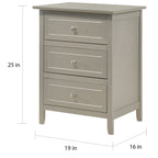 Daniel 3-drawer Transitional Wooden Nightstand