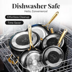 Gotham Steel Black Pots and Pans 15 Piece Ultra Nonstick Ceramic Cookware Set with Utensils