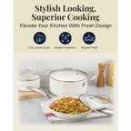 Gotham Steel Cream 12 Piece Pots and Pans Ultra Nonstick Ceramic Cookware Set with Stay Cool Handles