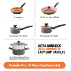 Gotham Steel Pro Premier Hard Anodized 10 Piece Nonstick Cookware Set