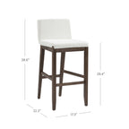 Gracie Modern Bar Stool, Boucle Upholstered Chair and Brushed Wooden Legs