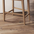 Gracie Modern Bar Stool, Boucle Upholstered Chair and Brushed Wooden Legs