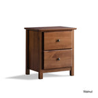 Grain Wood Furniture Shaker 2-drawer Solid Wood Nightstand