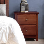 Grain Wood Furniture Shaker 2-drawer Solid Wood Nightstand