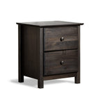 Grain Wood Furniture Shaker 2-drawer Solid Wood Nightstand