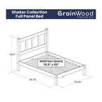 Grain Wood Furniture Shaker Solid Wood Panel Platform Bed
