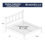 Grain Wood Furniture Shaker Solid Wood Panel Platform Bed