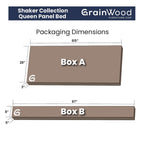 Grain Wood Furniture Shaker Solid Wood Panel Platform Bed