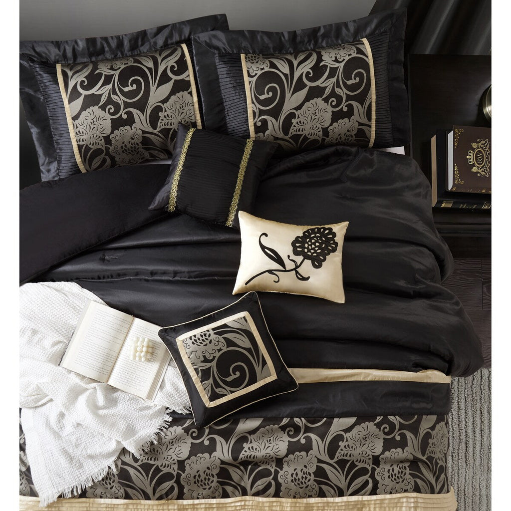 Nanshing Brie 9 Piece Floral Jacquard Comforter Set