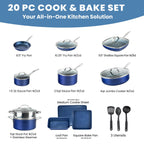 Granitestone Blue 20 Pc Nonstick Cookware Set