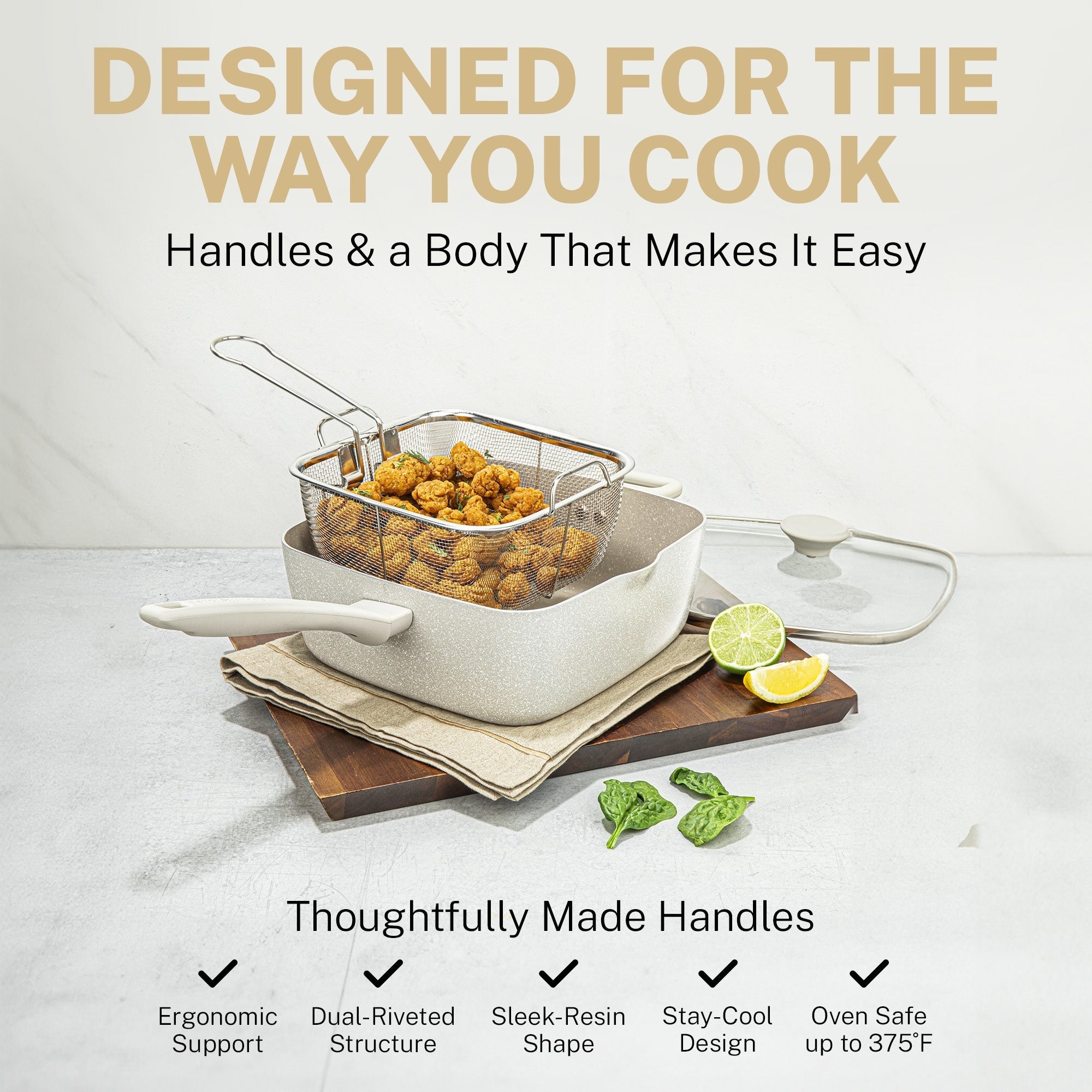 Granitestone Desert Cream 20 PC Nonstick Cookware and Bakeware Set