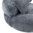 Gray Oversized 42.52 Chenille Lazy Bean Bag Single Sofa with Three Pillows for Bedroom
