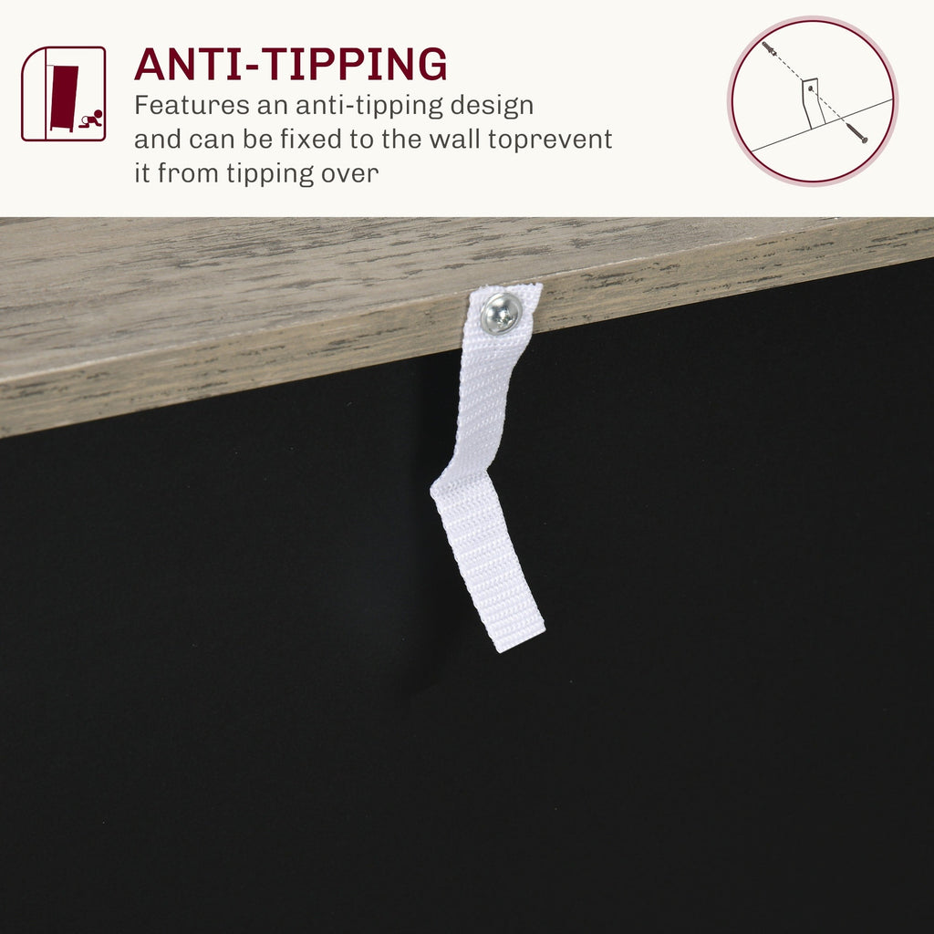 HOMCOM 32 Farmhouse Barn Door Style Sideboard Cabinet,Buffet Storage Cabinet Coffee Bar for Living Room or Entryway