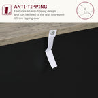 HOMCOM 32 Farmhouse Barn Door Style Sideboard Cabinet,Buffet Storage Cabinet Coffee Bar for Living Room or Entryway