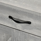 HOMCOM 32 Farmhouse Barn Door Style Sideboard Cabinet,Buffet Storage Cabinet Coffee Bar for Living Room or Entryway