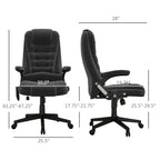 HOMCOM 6 Point Vibrating Massage Office Chair with Heat, Velvet High Back Executive Office Chair with Reclining Backrest
