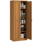 HOMCOM 63 2-Door Kitchen Pantry, Freestanding Storage Cabinet with 5-tier Shelving and 2 Adjustable Shelves for Dining Room
