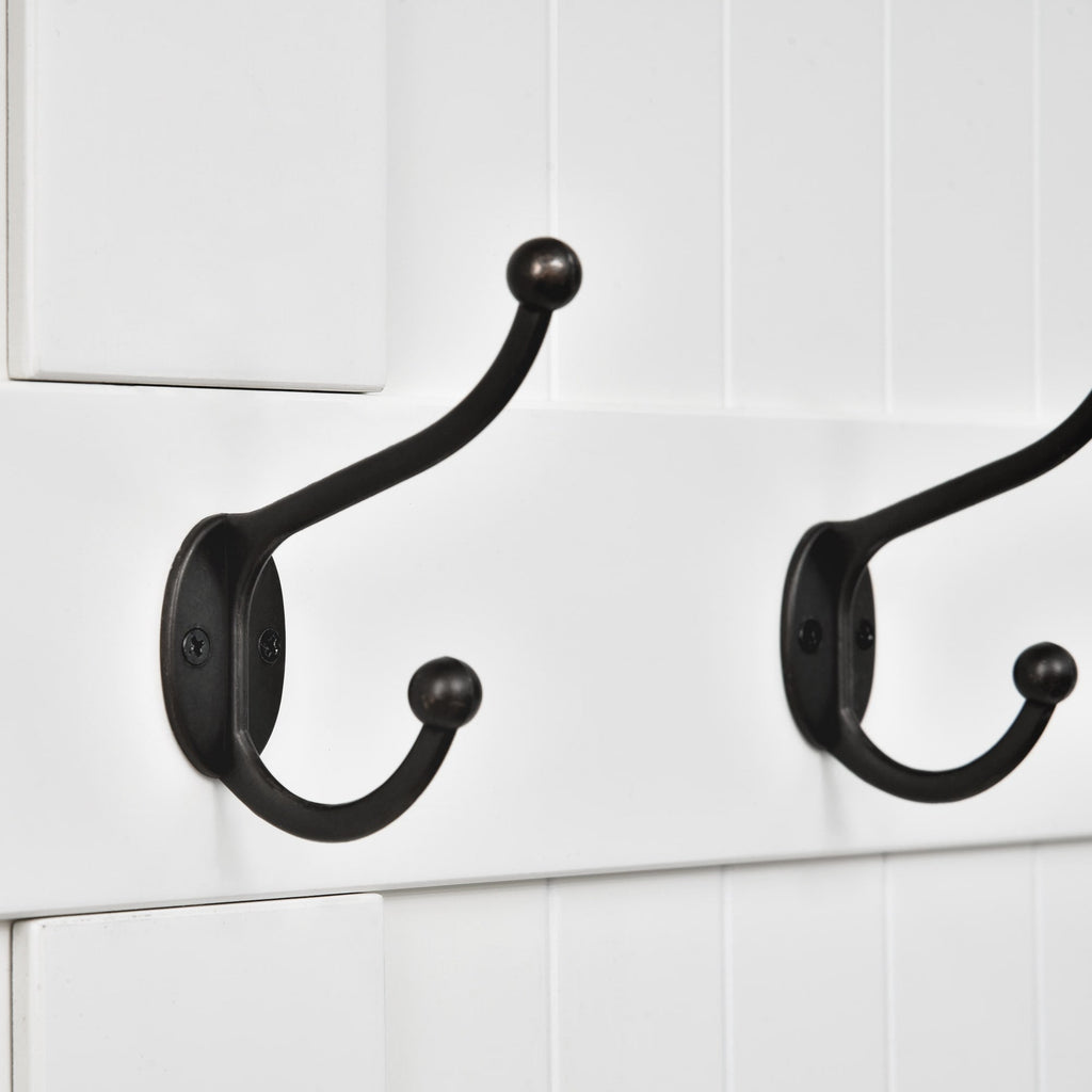 HOMCOM 71 3-In-1 Hall Tree Storage Bench and Coat Rack with 5 Steel Double Hooks, and Anti-Topple Anchor for Entryway