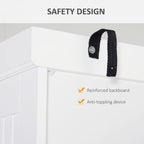 HOMCOM 72 Traditional Freestanding Kitchen Pantry Cabinet Cupboard with Doors and 3 Adjustable Shelves, White