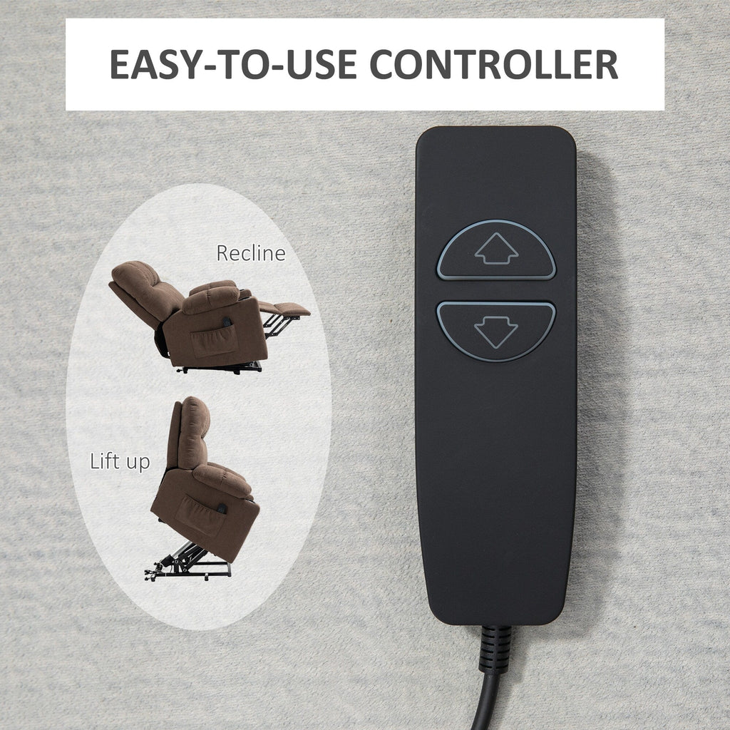 HOMCOM Electric Power Lift Chair Recliners for Elderly, Oversized Living Room Recliner Chair with Remote Control