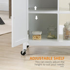 HOMCOM Kitchen Trolley, Wood Top Utility Cart on Wheels with Open Shelf and Storage Drawer for Dining Room, Kitchen